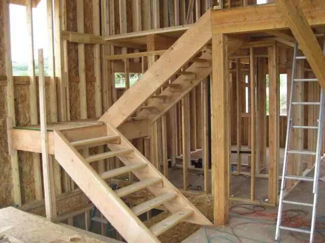 Каркасные лестницы на второй этаж фото Switch Back Stairs Small Area The stairs from the basement garage to the main fl