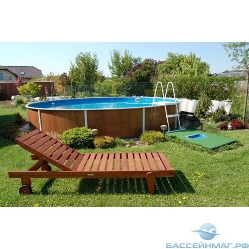 Каркасный бассейн на участке фото Сборный бассейн AZURO 400 DL 3,6 x 1,1. Круглый купить в Москве с доставкой по Р