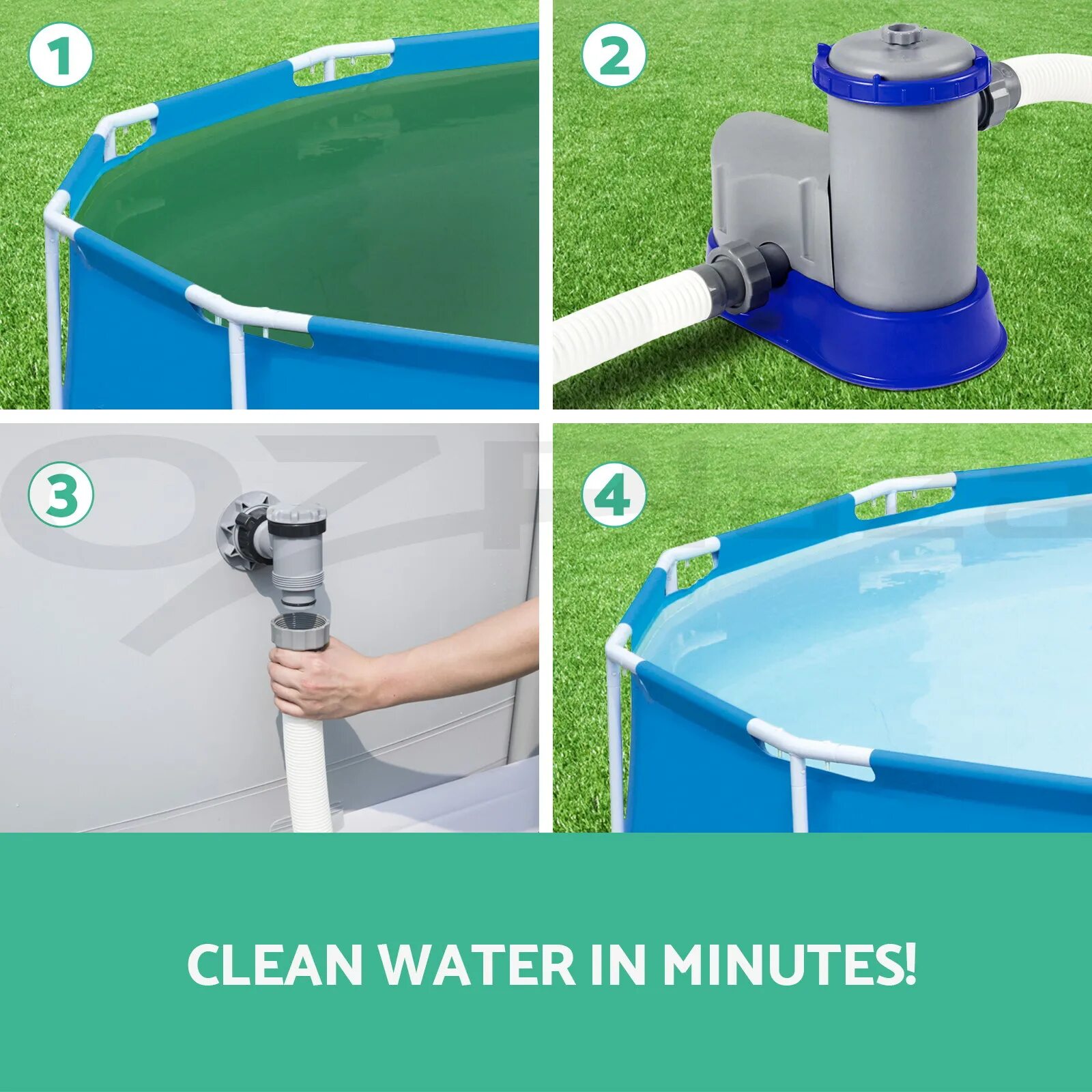 Каркасный бассейн подключение фильтр насоса Bestway Above Ground Swimming Pool - Sand Filter Pump / Cartridge Filter Pump eB