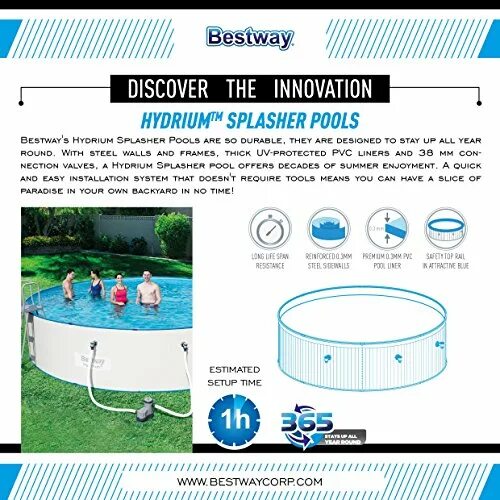 Каркасный бассейн подключение насоса bestway Купить бассейны с металлическими каркасами BESTWAY Bestway Hydrium Splasher Pool