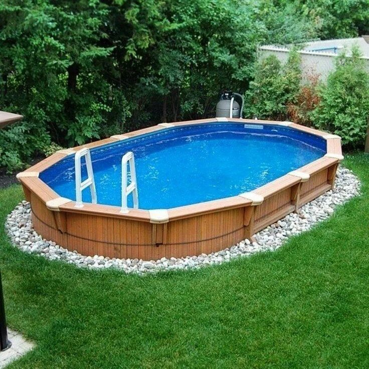 Каркасный бассейн в земле фото Aménagement autour piscine hors sol - comment embellir le bassin Piscine hors so