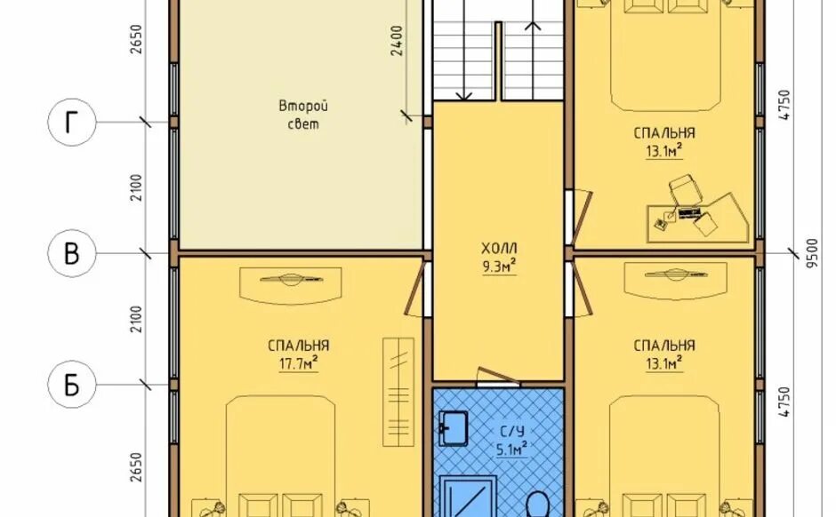 Каркасный дом 7 7 планировка Каркасный дом 10x10 Проект КД-93