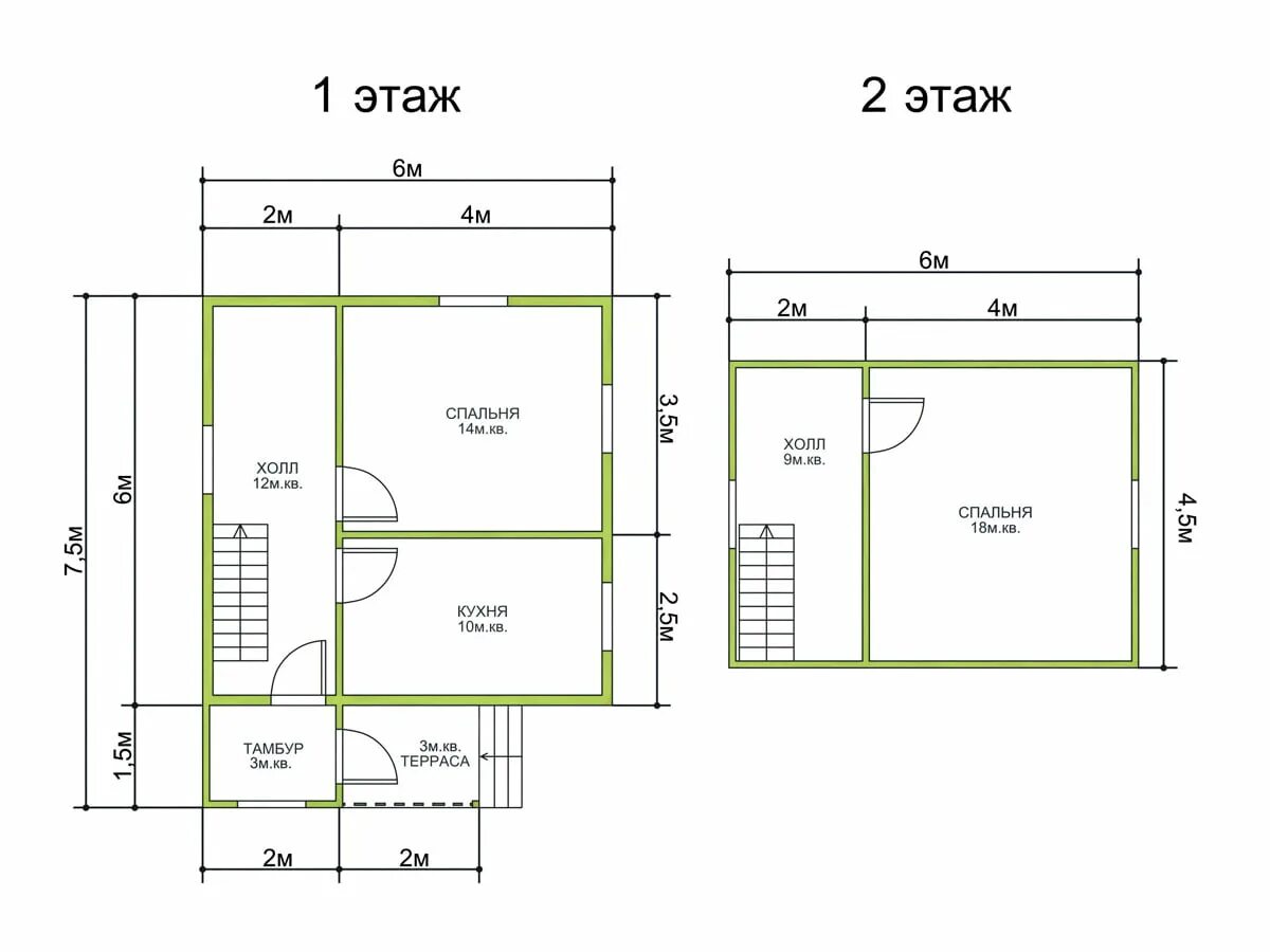Каркасный дом 7 7 планировка Проект одноэтажного каркасного дома 6х7