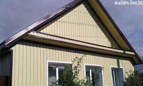 Каркасный дом обшит снаружи профлистом фото Профнастил МП-20х1100 Pe Эконом RAL 1014 купить в Волгограде по цене 636 в интер
