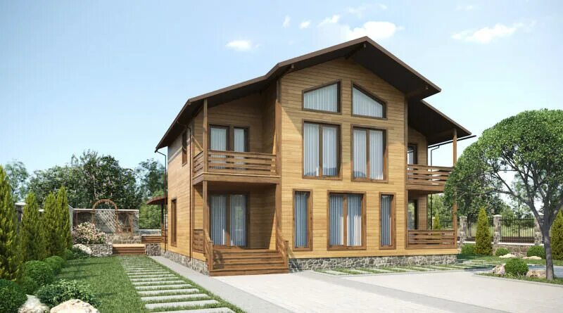 Каркасный дом в крыму фото Каркасные дома от 150 кв.м. - Профильдревстрой