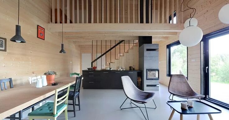 Каркасный дом в стиле лофт Kashubian House by Grzegorz Layer House and home magazine, Modern cabin, House