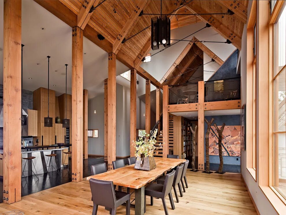 Каркасный дом в стиле лофт Tahoe Ridge House - Рустика - Столовая - Сан-Франциско - от эксперта WA Design A