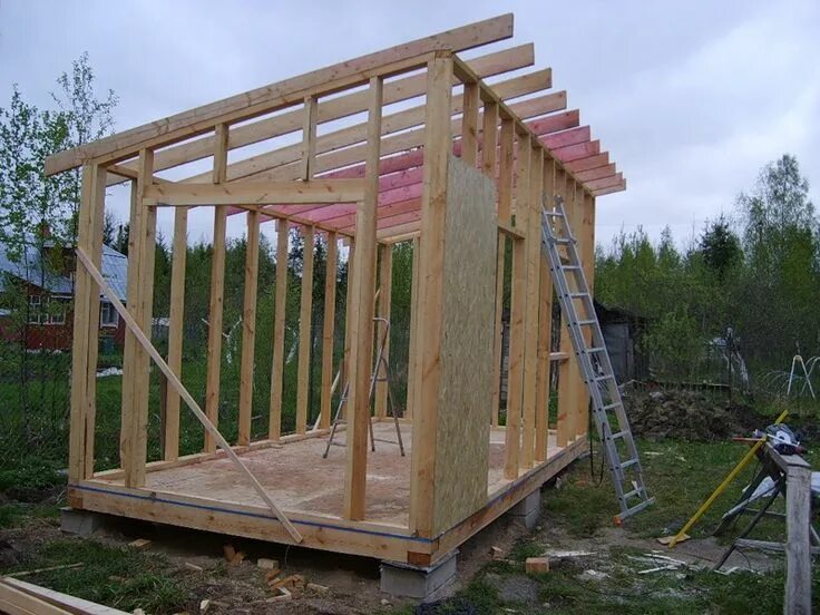 Каркасный домик для дачи своими руками Строительство сарая Holzhütte bauen, Holzhaus garten, Gartenhaus mit terrasse