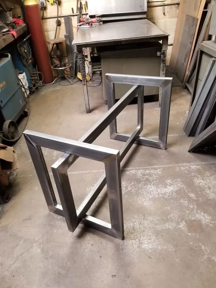Каркасы столов металлические в стиле лофт Mesa base para tapa de cristal. Modelo ITGLSS1 Metal furniture design, Concrete 