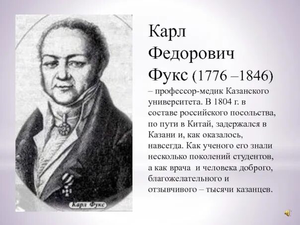 Карл фукс фото Великие люди, чьи жизни связаны с Казанью. презентация, доклад