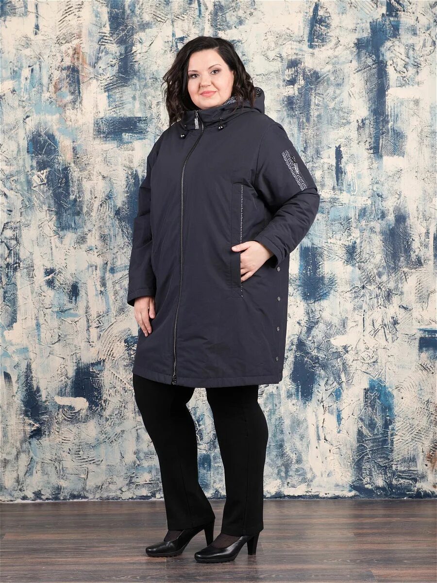 Кармель стиль куртки женские Куртка демисезонная длинная с капюшоном Karmel Style 18690021 купить в интернет-