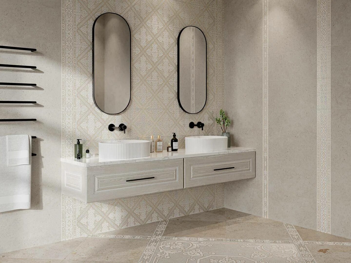 Карму керама марацци в интерьере ванной Керамическая плитка настенная Kerama Marazzi Карму серый светлый натуральный 29,