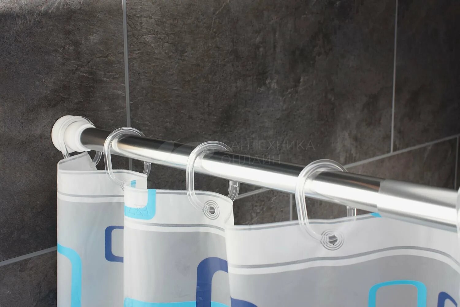 Карниз для ванны фото Телескопический карниз Ridder 55200 185 см, хром купить в магазине Сантехника-Он