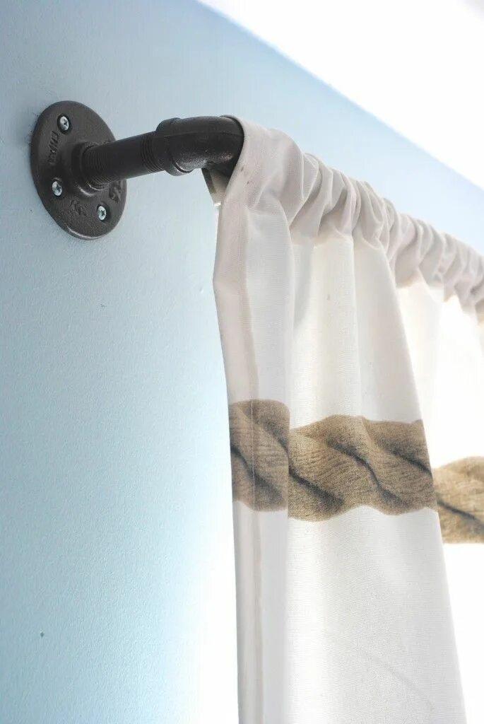 Карниз из пвх трубы своими руками фото DIY Industrial Pipe Curtain Rods Boys Room Update - Making Lemonade Industrial d