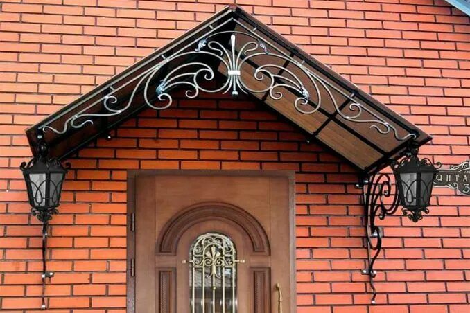 Карниз над крыльцом частного дома фото Козырек (навес) над крыльцом своими руками: из дерева, метала Крыльцо, Навес, Де