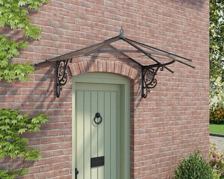 Карниз над крыльцом частного дома фото Lily 2' 10" D Polycarbonate Clear Stationary Dome Door and Window Awning Door aw