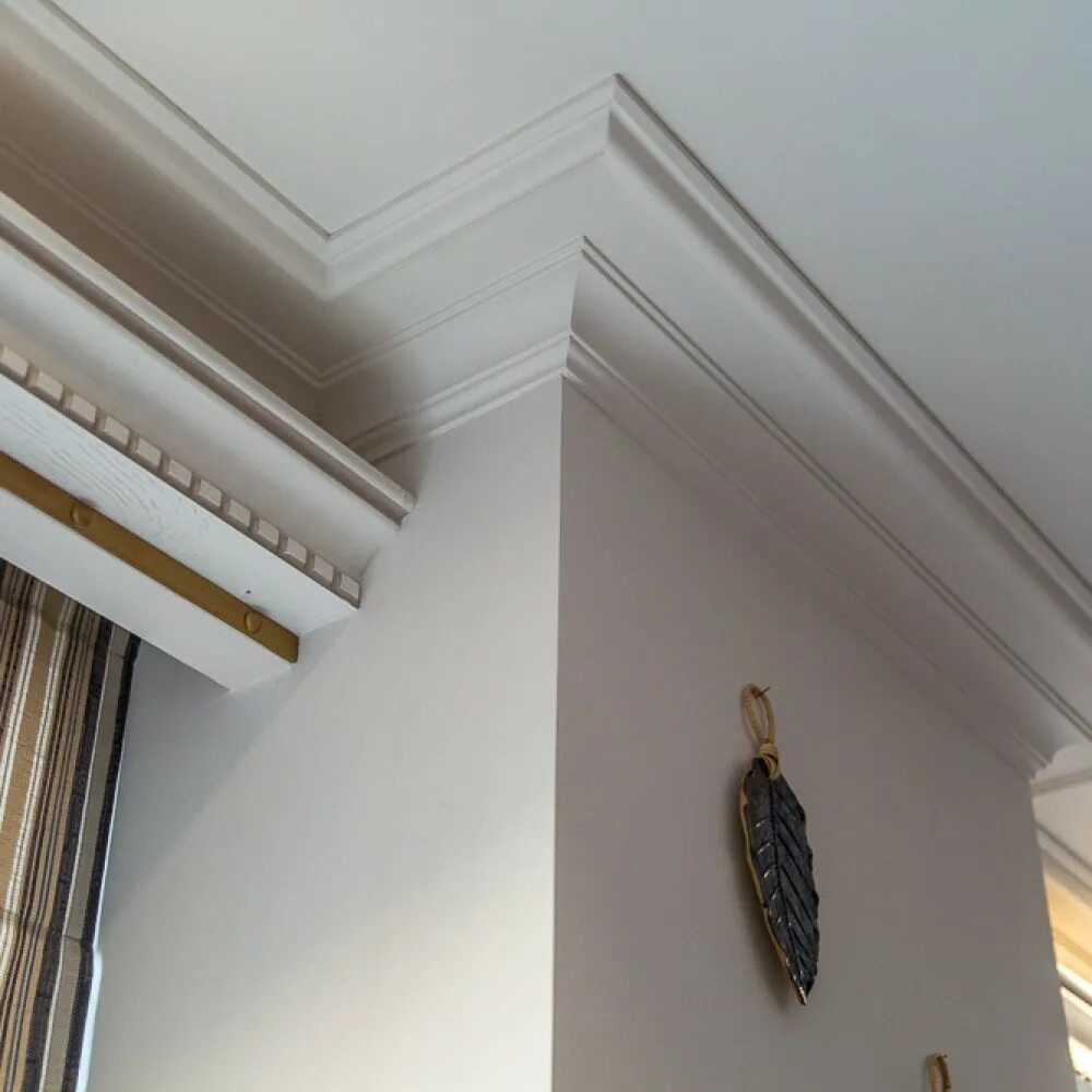 Карниз потолочный фото в интерьере Гибкий карниз под покраску Orac Decor Orac Luxxus C339F 2000 × 64 × 141 купить п