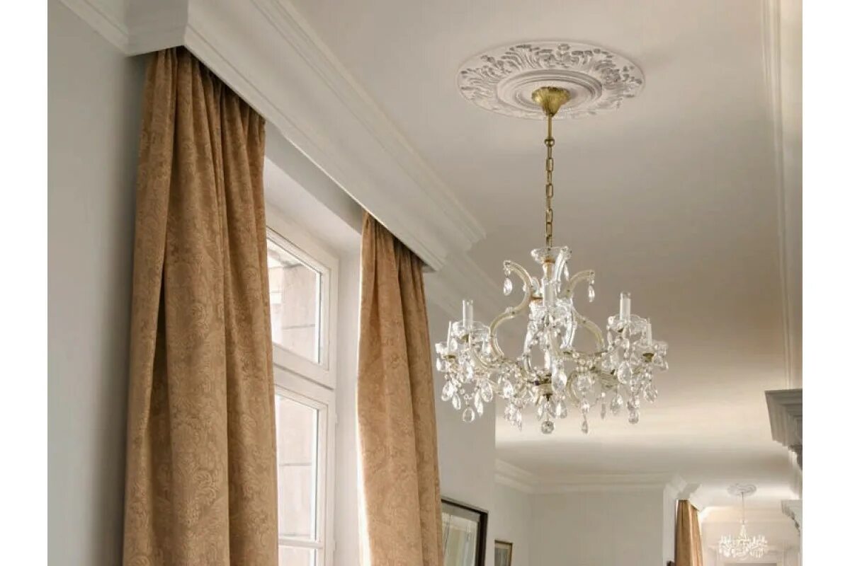 Карниз потолочный фото в интерьере Декоративный элемент из полиуретана Orac Decor R17
