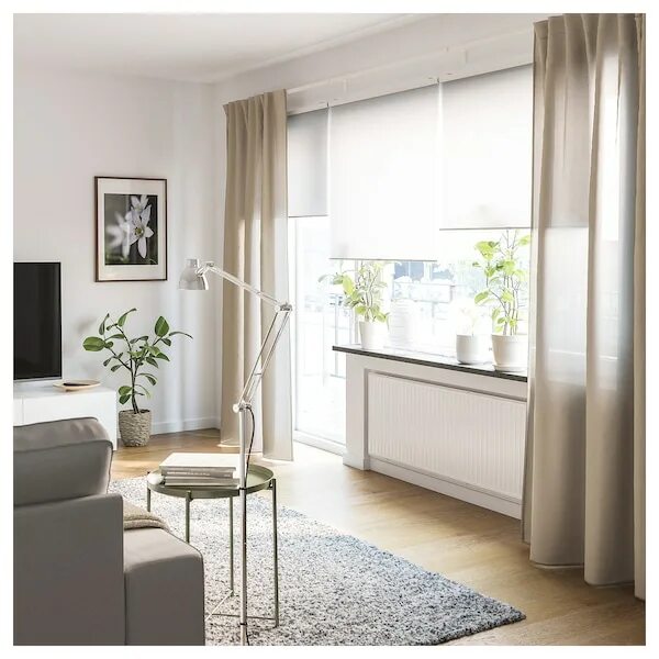 Карниз в современном интерьере VIDGA set binario singolo/terminale, bianco - IKEA Italia