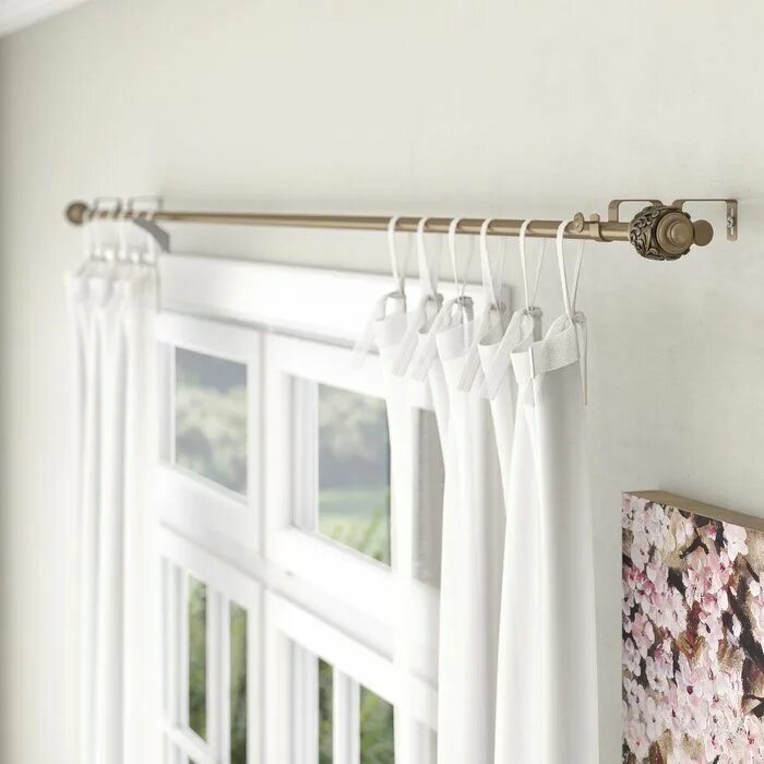 Карнизы на окна фото Lamarre Double Curtain Rod and Hardware Set in 2019 Double rod curtains, Curtain
