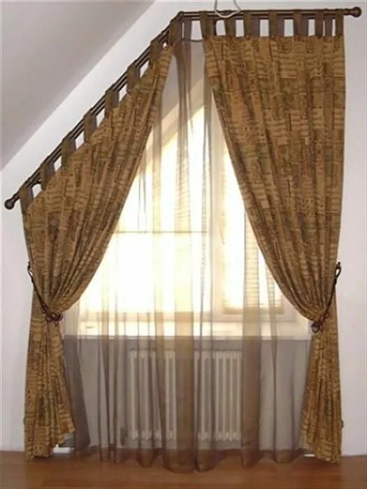 Карнизы на скошенные окна фото Pin on ШТОРЫ