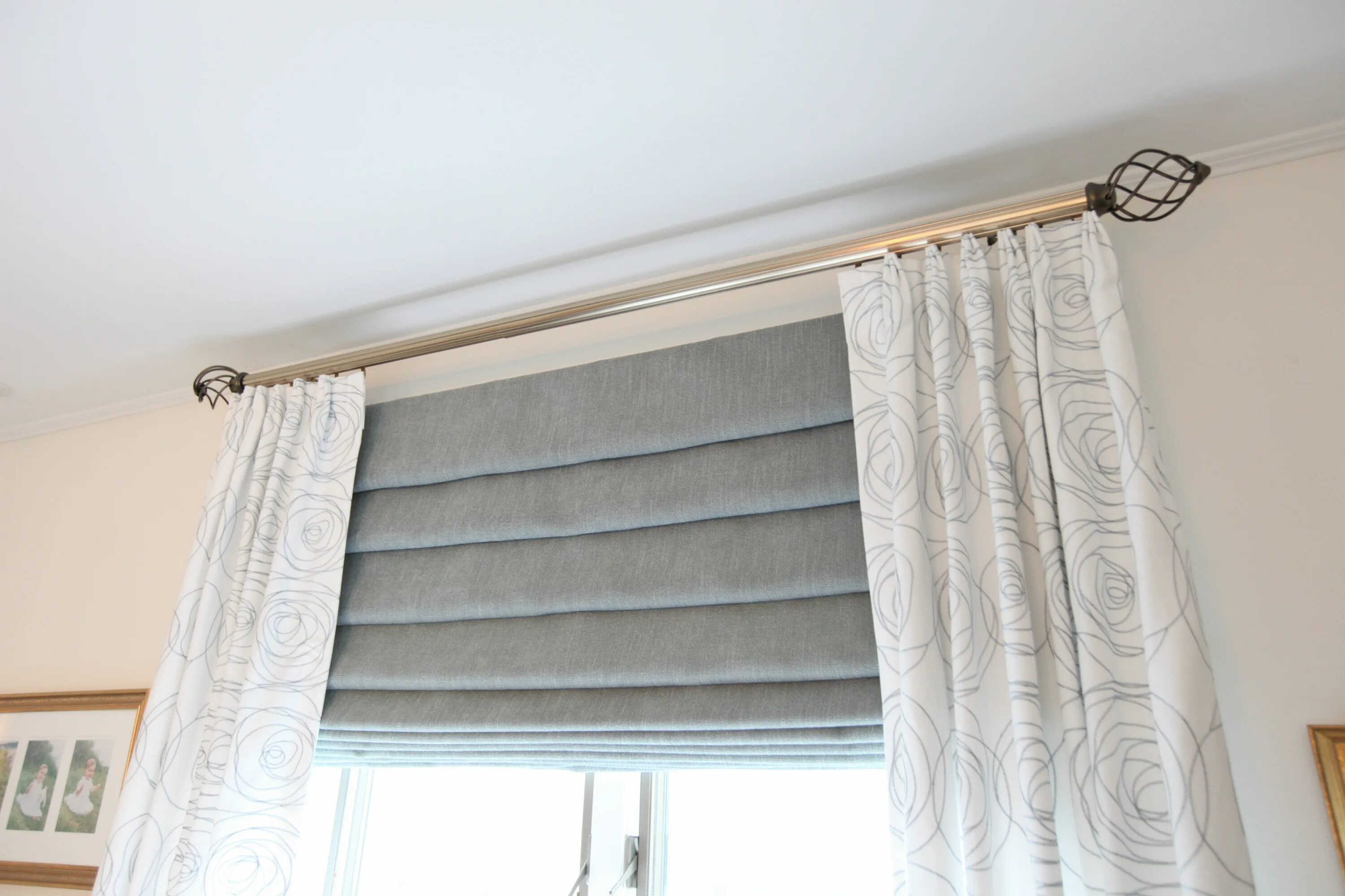Карнизы со шторами в интерьере фото Elegant Embroidered Pinch Pleat Drapes with Blackout Lining