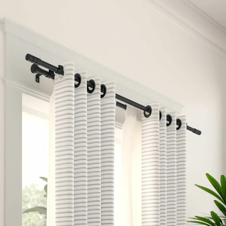 Карнизы в интерьере фото Shop the Brand: Latitude Run ® Double rod curtains, Double curtains, Curtain rod