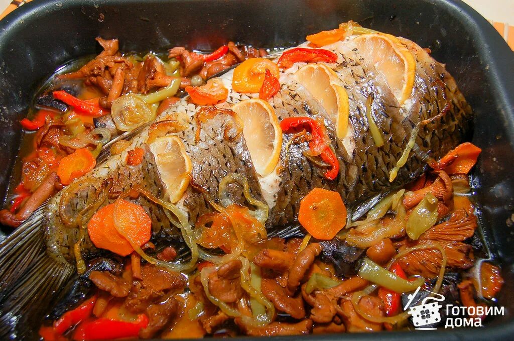Карп в духовке с овощами фото Запеченный карп в духовке: рецепты с фото состав