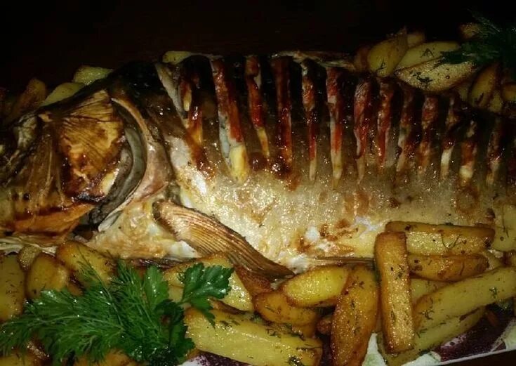 Карп запеченный в духовке фото Зеркальный карп запеченный с овощами - пошаговый рецепт с фото. Автор рецепта Ми