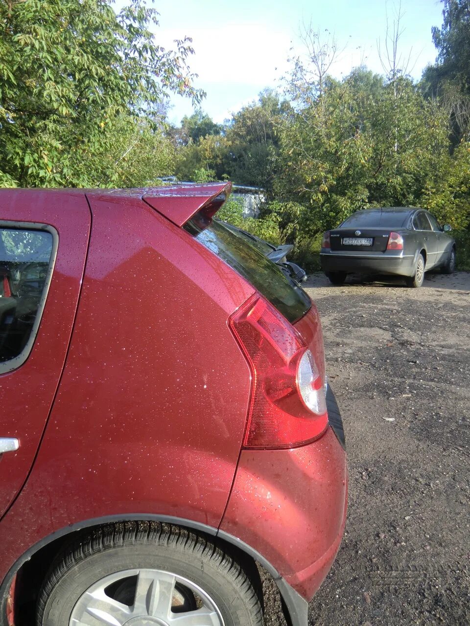 Карт тюнинг спойлер рено сандеро Посылка из Тольяти ( часть 2) Спойлер - Renault Sandero 1G, 1,6 л, 2012 года тюн