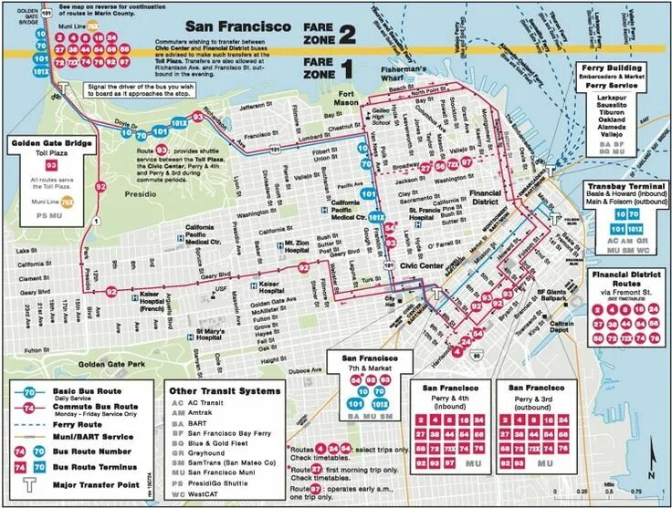 Карта автобус фото San Francisco bus map San francisco bus, Bus map, San francisco