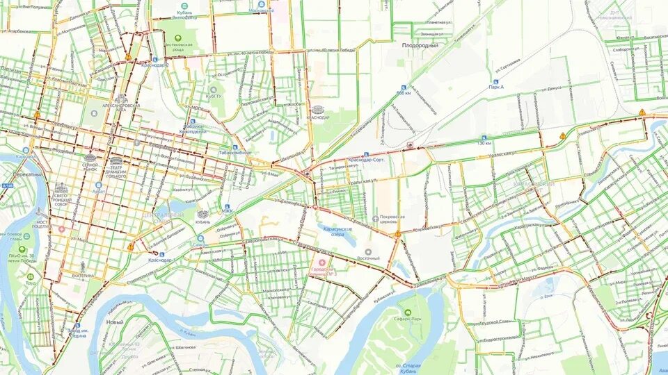Карта фото улиц краснодар В Краснодаре образовались 10-бальные пробки - KP.RU