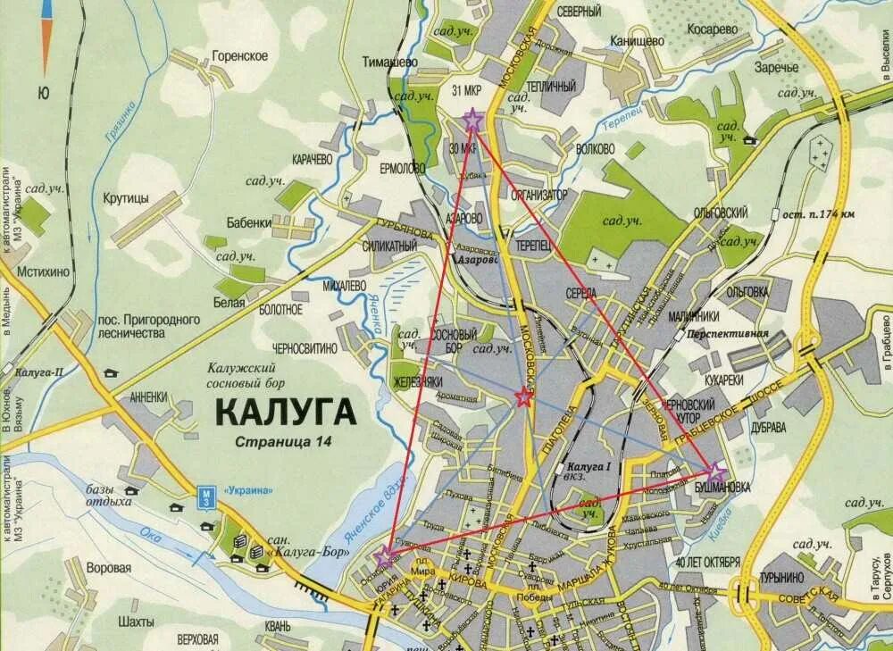 Карта калуги фото Карта правого калуги