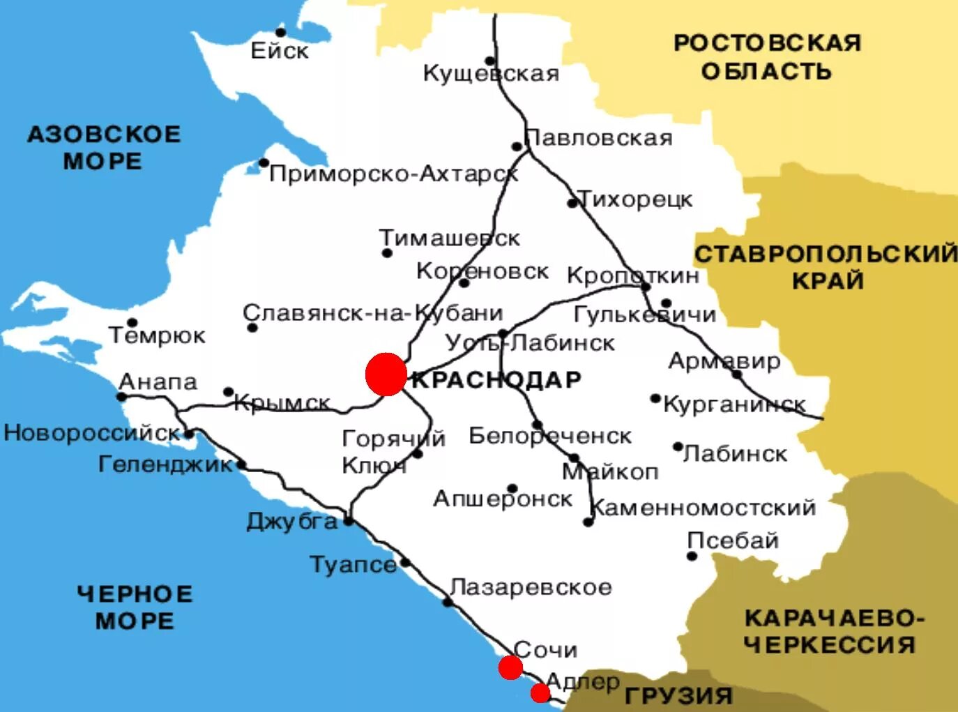 Карта краснодарского края фото Коды станиц краснодарского края