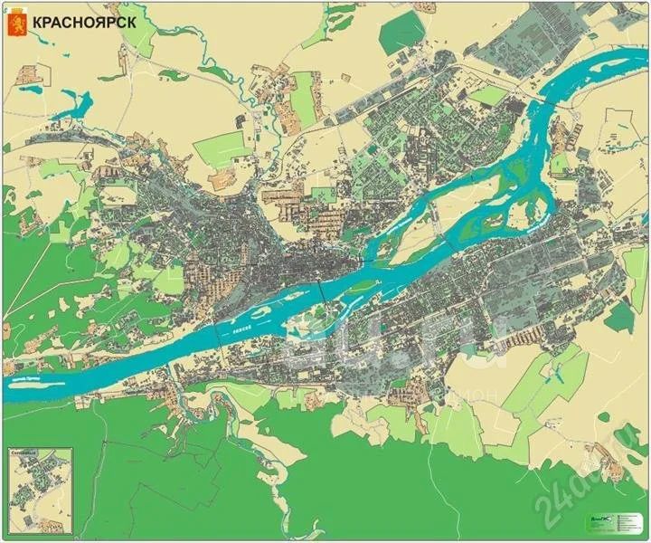 Карта красноярска фото улиц Настенная Карта Красноярска 2,5*3м - купить в Сосновоборске. Другое (бизнес) на 