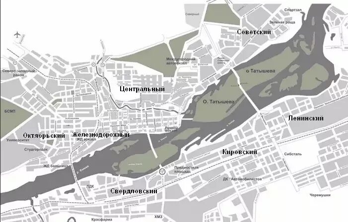 Карта красноярска фото улиц Районы красноярска на карте фото YugNash.ru