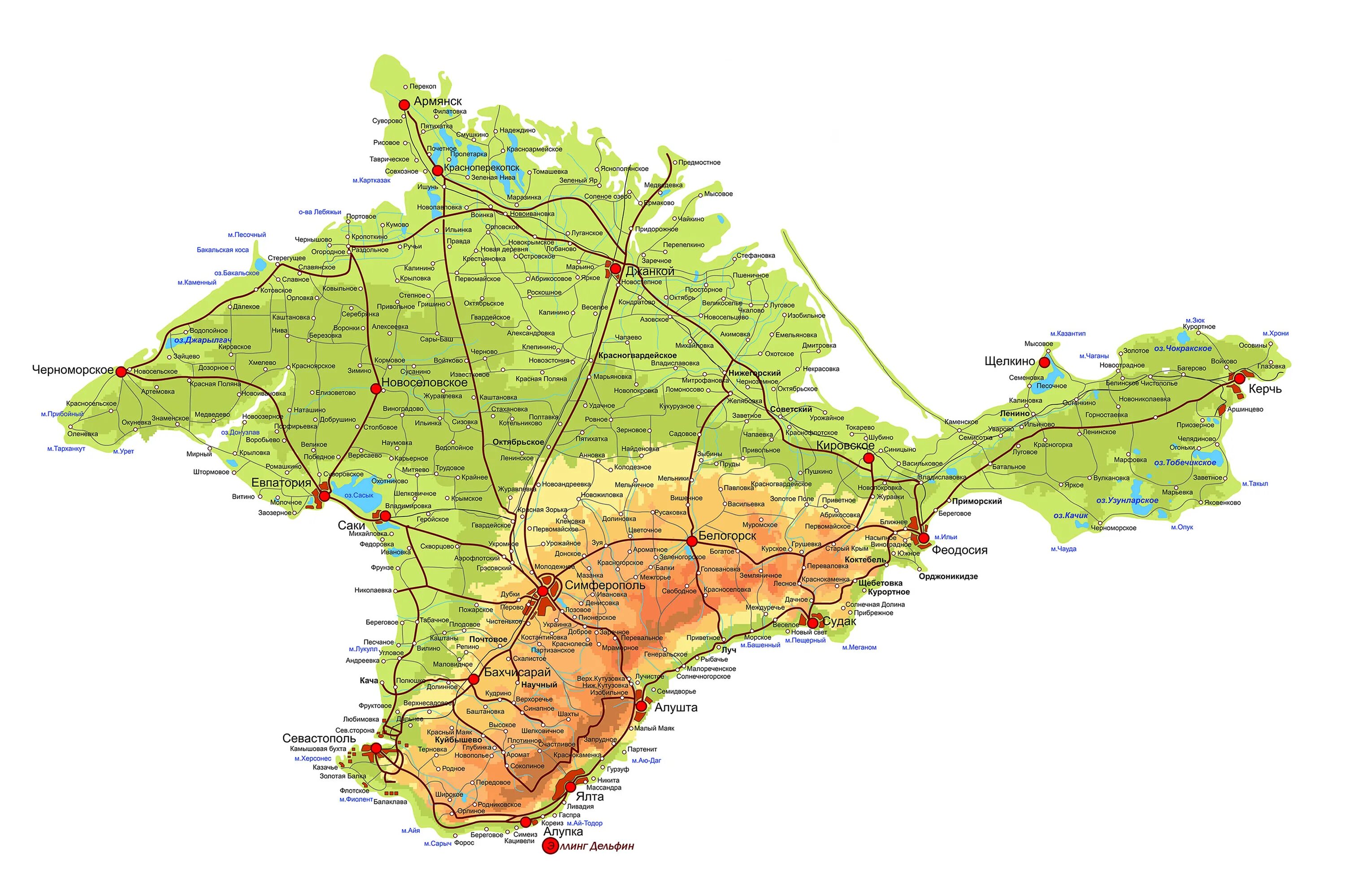 Карта крыма фото с описанием Новости районов крыма