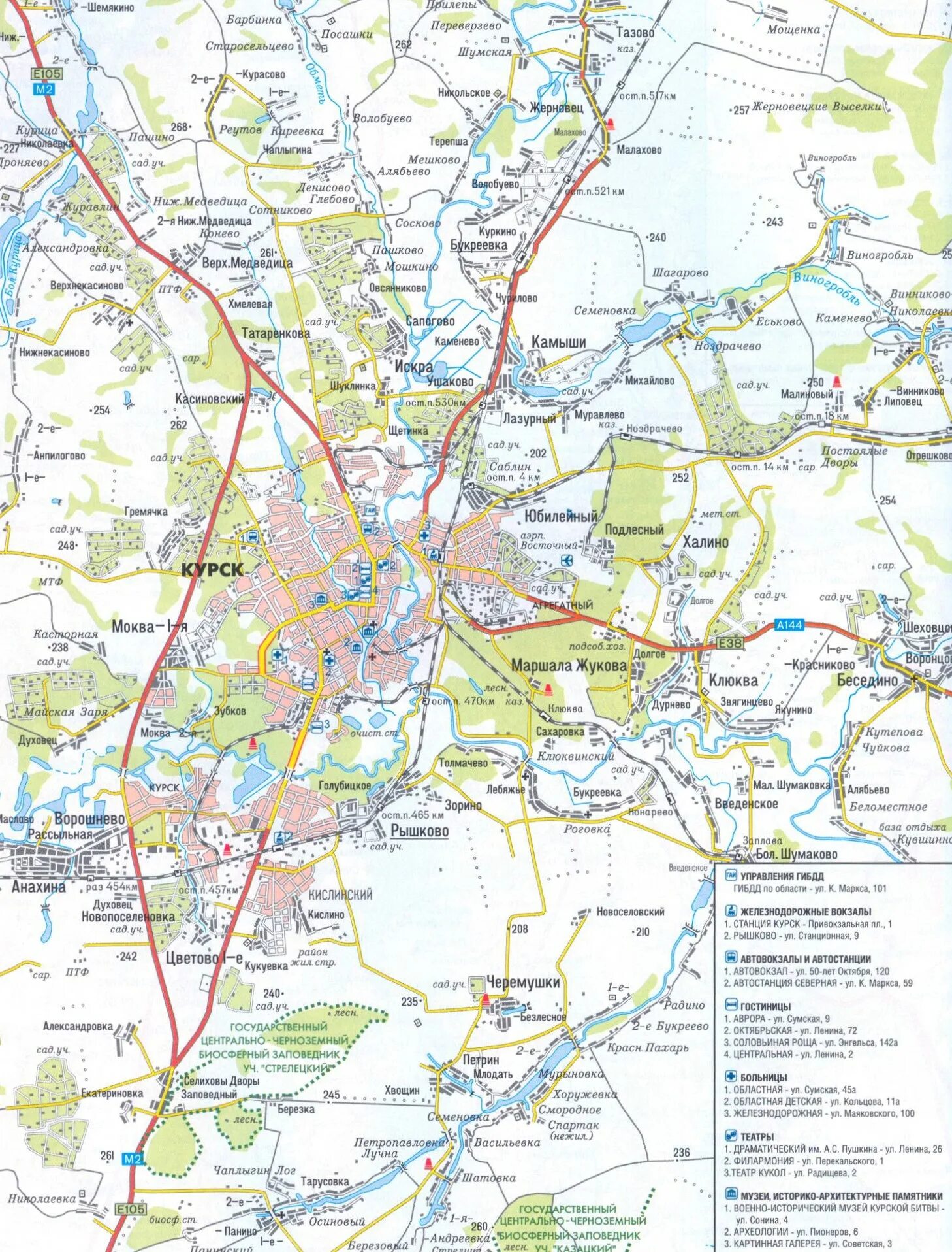 Карта курска фото Карта Курска (Россия) на русском языке, расположение на карте мира с городами, м