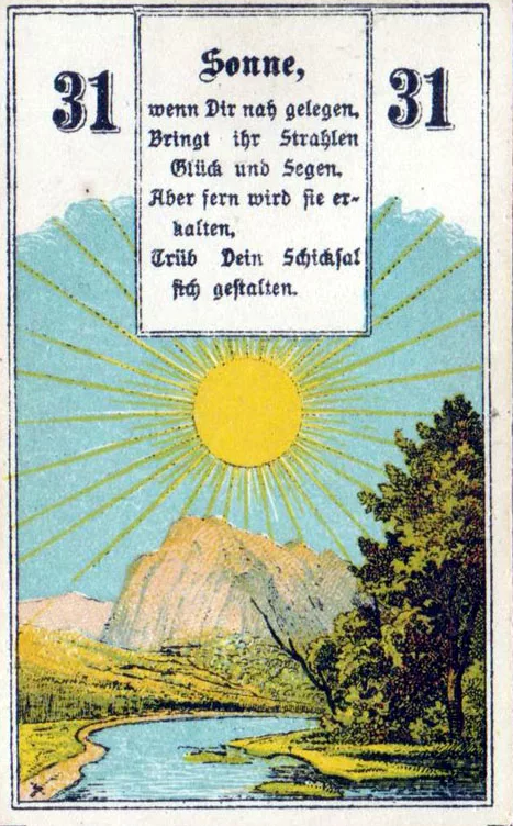 Карта ленорман солнце фото Лучи предзакатного солнца в колоде Ленорман - Victorian Tarot