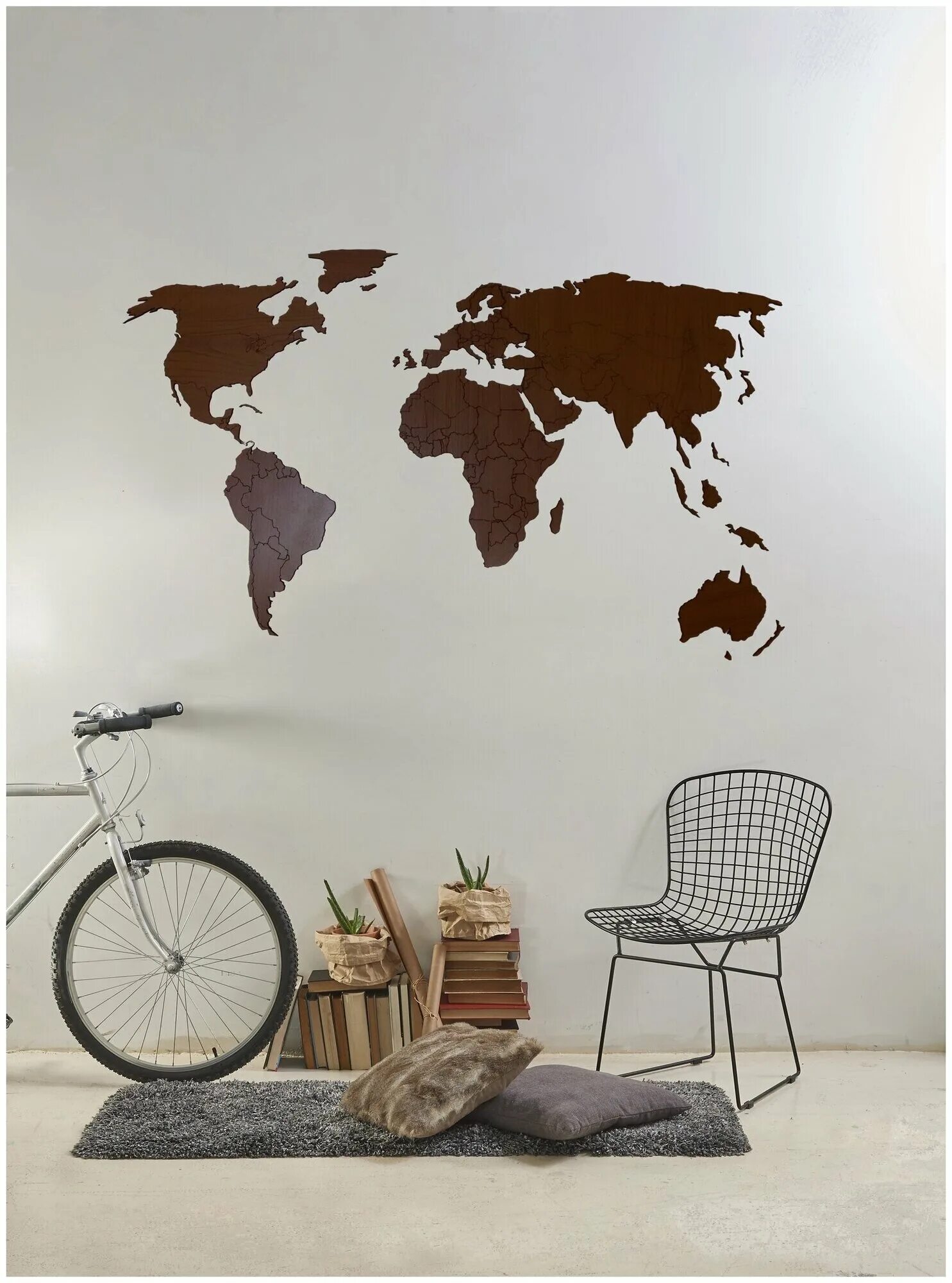 Карта мира деревянная на стену фото Деревянная карта мира AFI DESIGN 150х80 см Large, Орех - купить в интернет-магаз