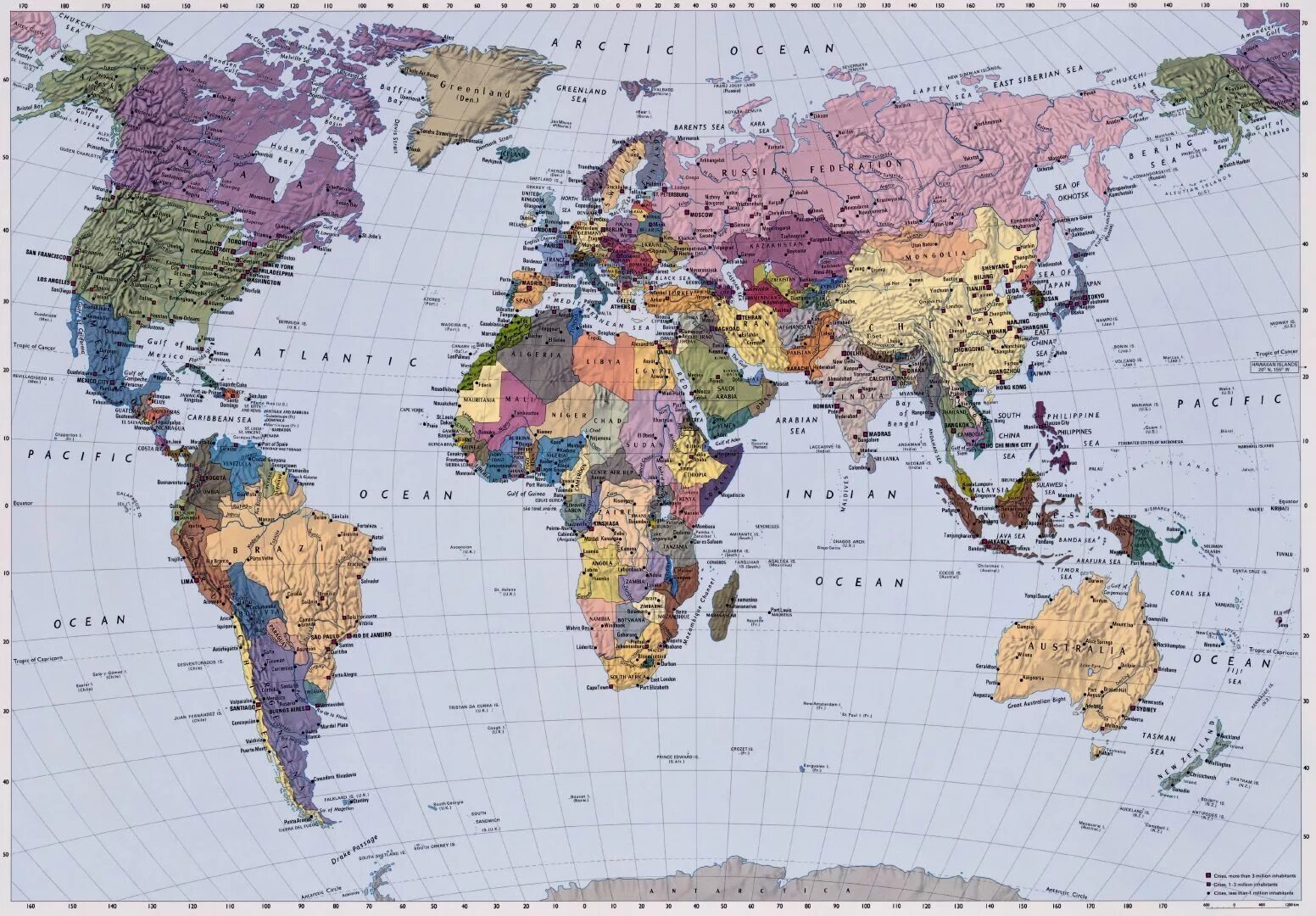 Карта мира на русском языке фото Фотообои Komar 4-050 World Map