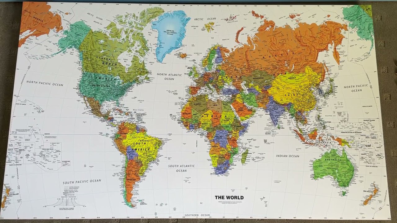 Карта мира на русском языке фото Travel pins on a beautiful and colourful world map - Australia - YouTube