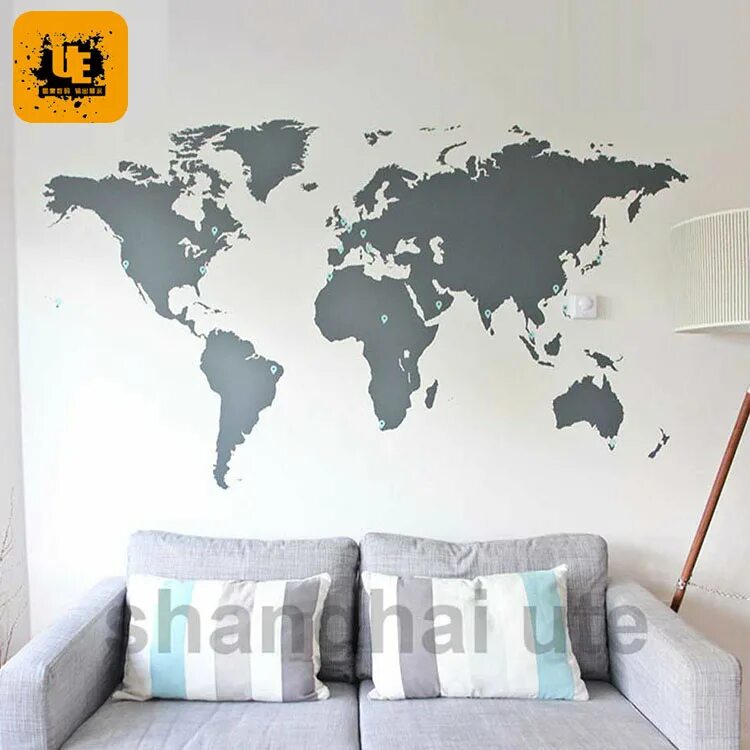 Карта мира на стене в интерьере Beli indonesian set lot murah - grosir indonesian set galeri gambar di dinding k