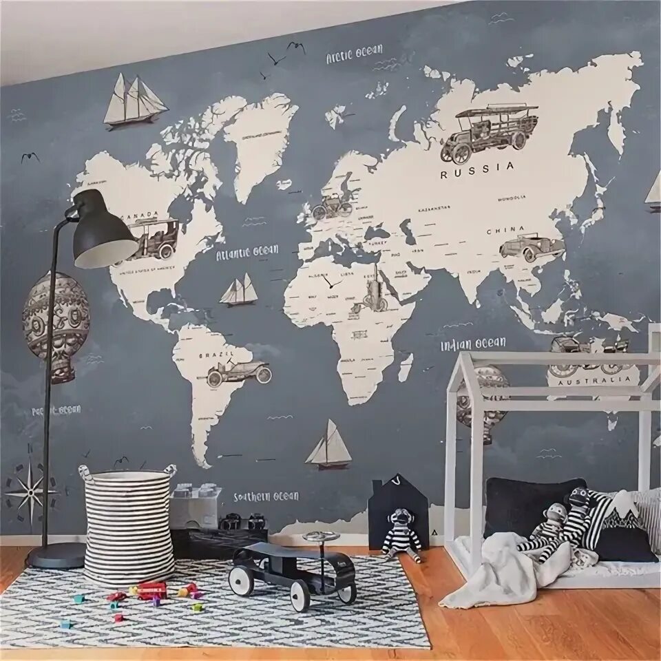 Карта мира в прихожей в интерьере Grls wallpaper world maps - купить недорого AliExpress