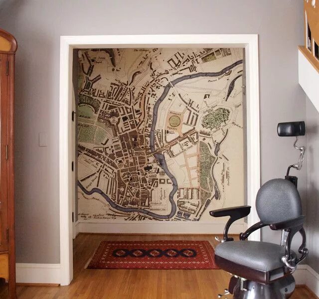 Карта мира в прихожей в интерьере Как декорировать узкий коридор: 9 способов Decorating with maps, Scenic wallpape