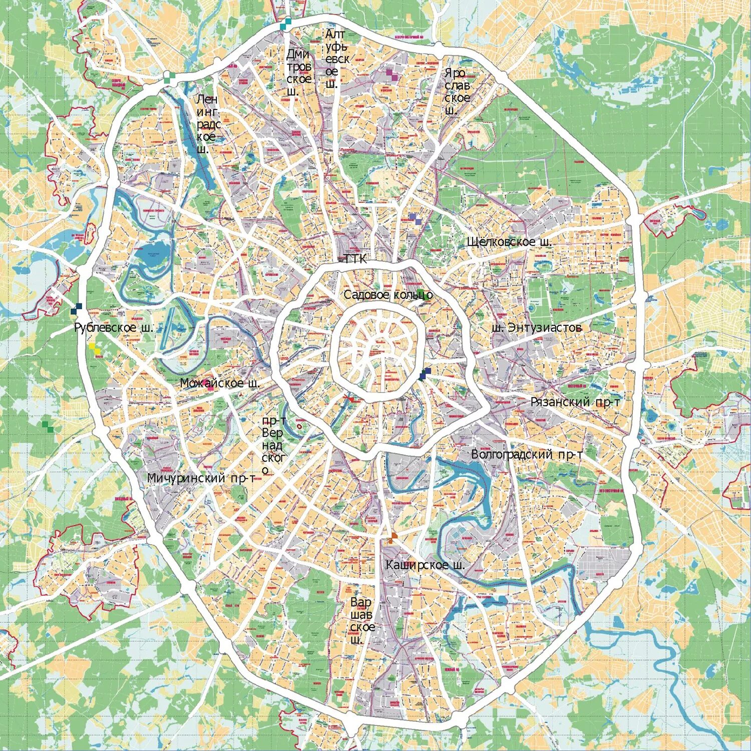 Карта москвы схема с домами В ближайшие пять лет будут реконструированы 19 магистралей столицы - Российская 