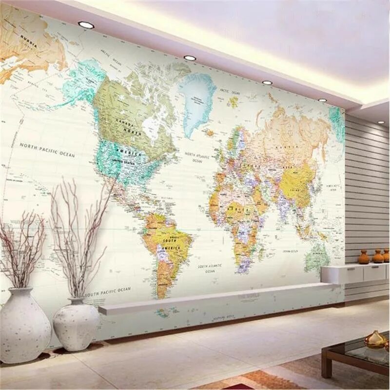 Карта на стене фото 3d photo room wallpaper custom mural exquisite world map HD photo painting room 