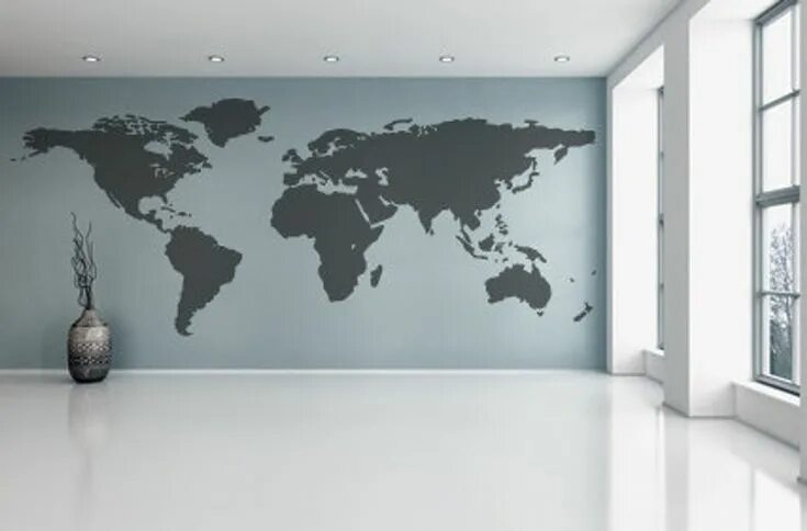 Карта на стене в интерьере World Map Wall Decal Vinyl Wall Sticker Decals Home Decor Art Cool Wall Decals S