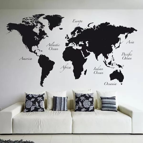 Карта на стене в интерьере Una grande parete ha bisogno di una grande decorazione!, crearreda homify World 