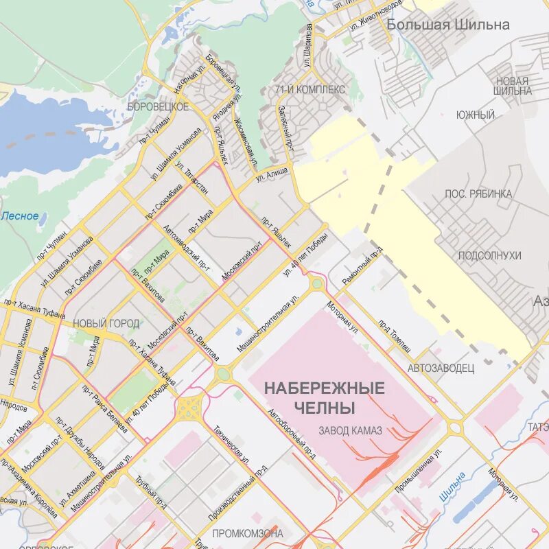 Карта набережных челнов фото Набережные Челны и Нижнекамск - Города - Каталог Каталог векторных карт